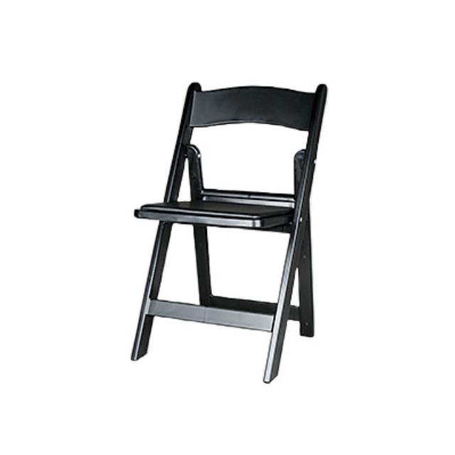 Rental store for chair resin black w padded seat in the San Jose metro area