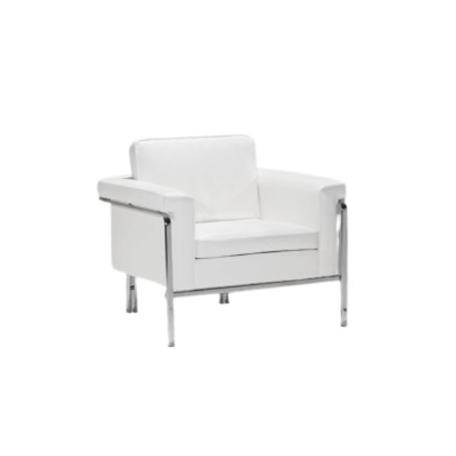 Rental store for shv chair leather white club style in the San Jose metro area