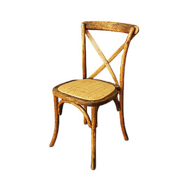 Rental store for chair crossback antique brown in the San Jose metro area