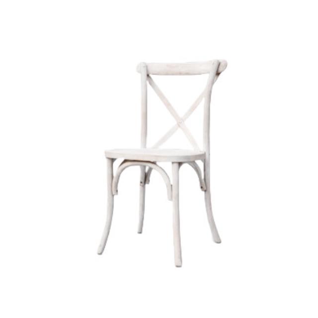 Rental store for chair crossback whitewashed in the San Jose metro area