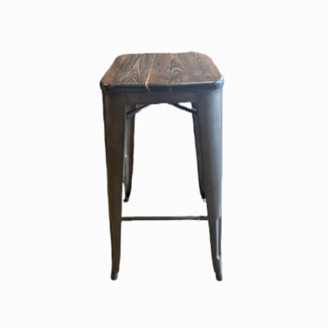 Rental store for barstool metal bronze w wood seat in the San Jose metro area