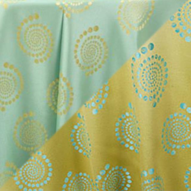 Rental store for specialty kaleidoscope aqua maize linen in the San Jose metro area
