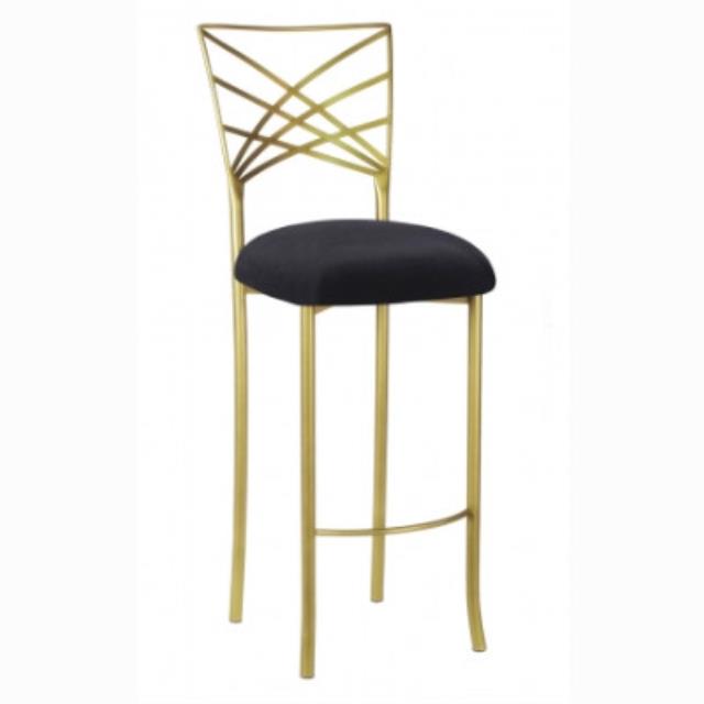 Rent barstool gold fanfare w black velvet cap