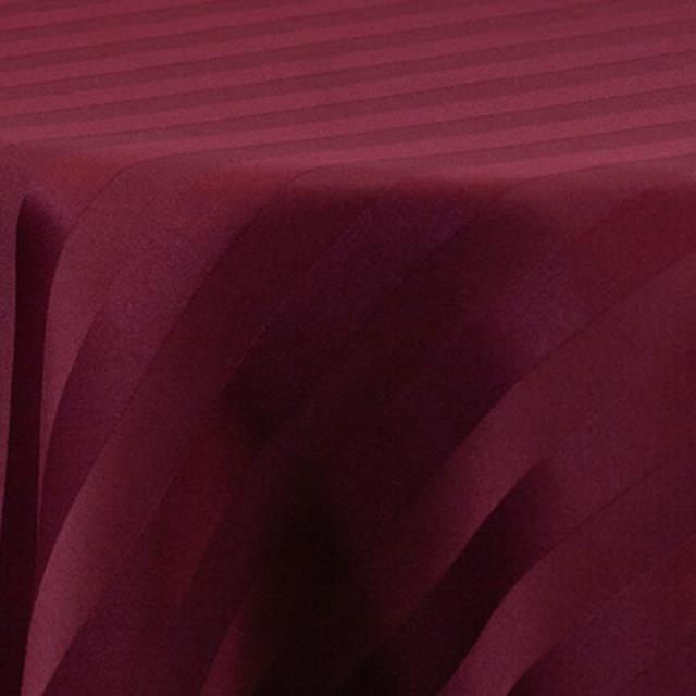 Rental store for satin stripe burgundy linen in the San Jose metro area